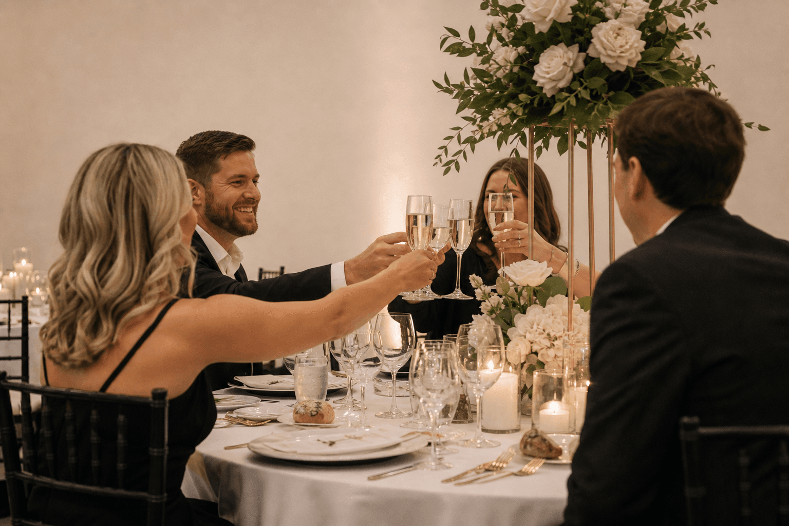 Guests sharing a toast inside Luxor